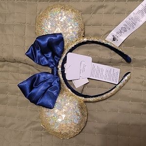 Gold and dark blue minnie mouse ears, Disney